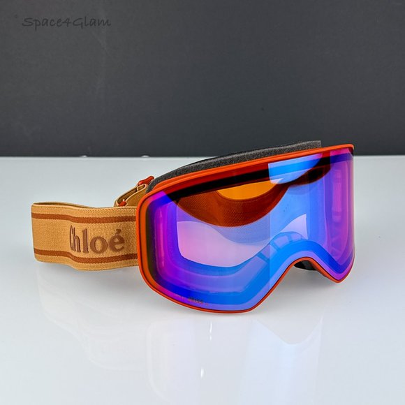 Chloe Ski Mask CH0072S 003 Matte Rust Orange Multilayer Blue Zeiss  CH 0072S - Picture 3 of 10